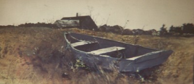 A boat on land